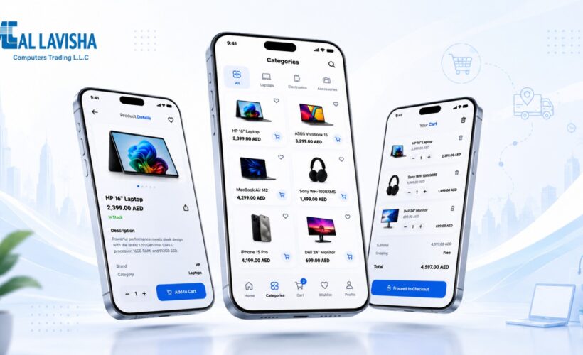 Design & Development of eCommerce Mobile App for AL Lavisha Computer (UAE)