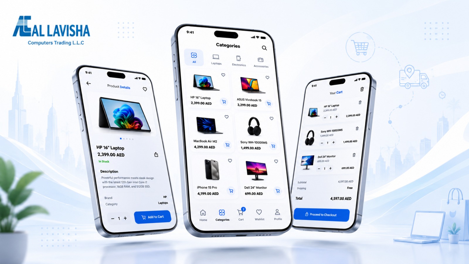 Design & Development of eCommerce Mobile App for AL Lavisha Computer (UAE)