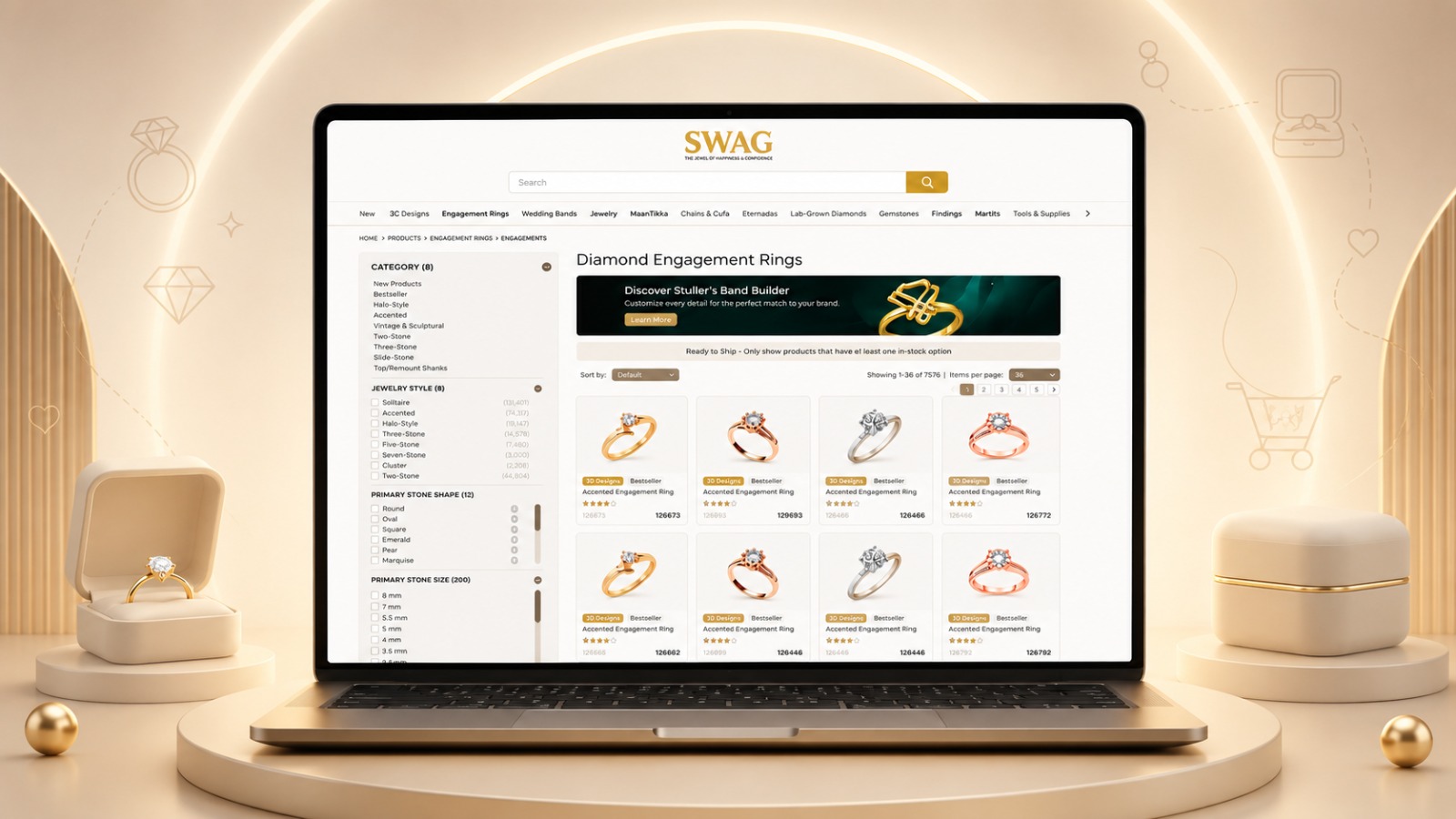 Jewellery eCommerce Website with Customization Engine
